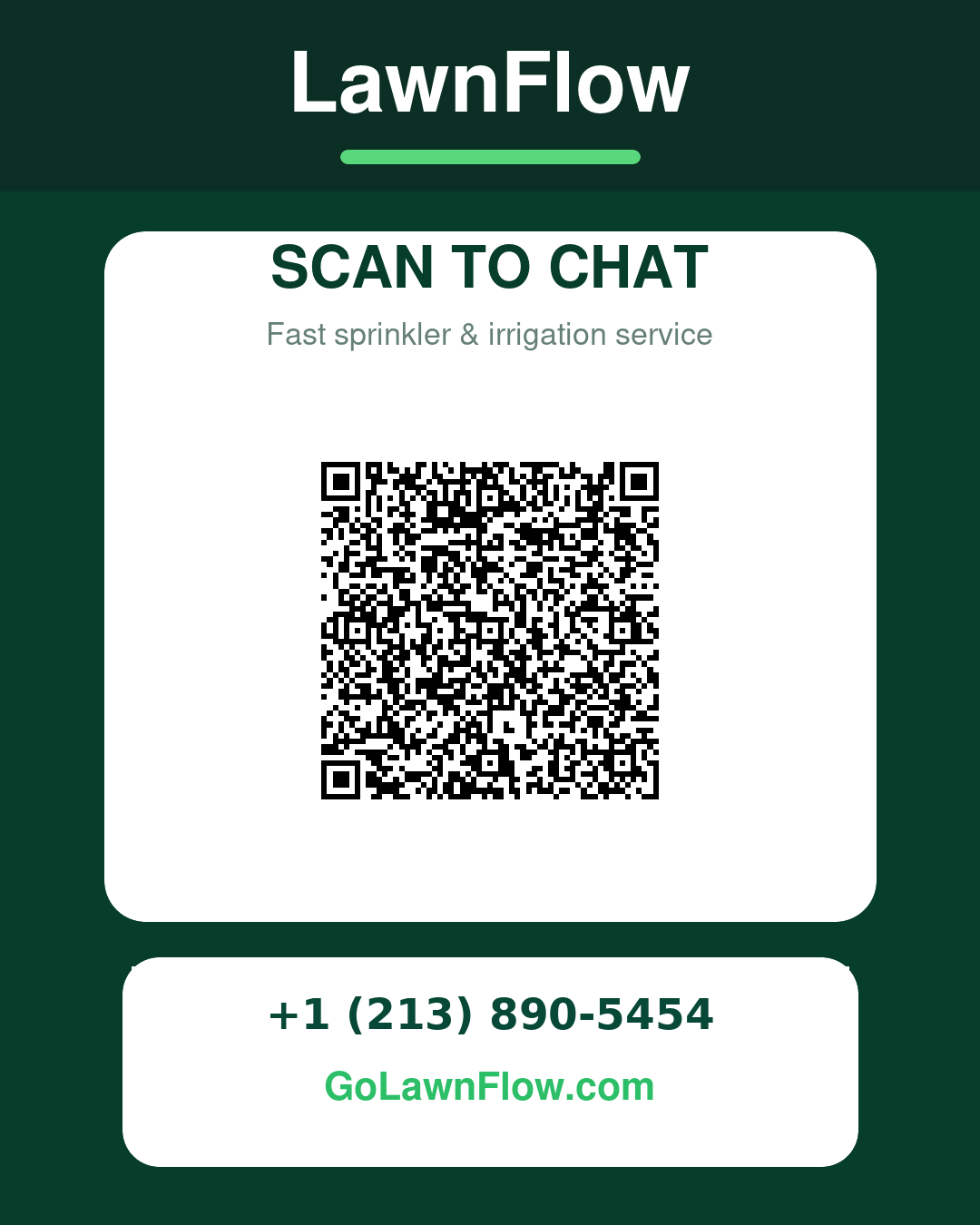 WhatsApp QR code for LawnFlow