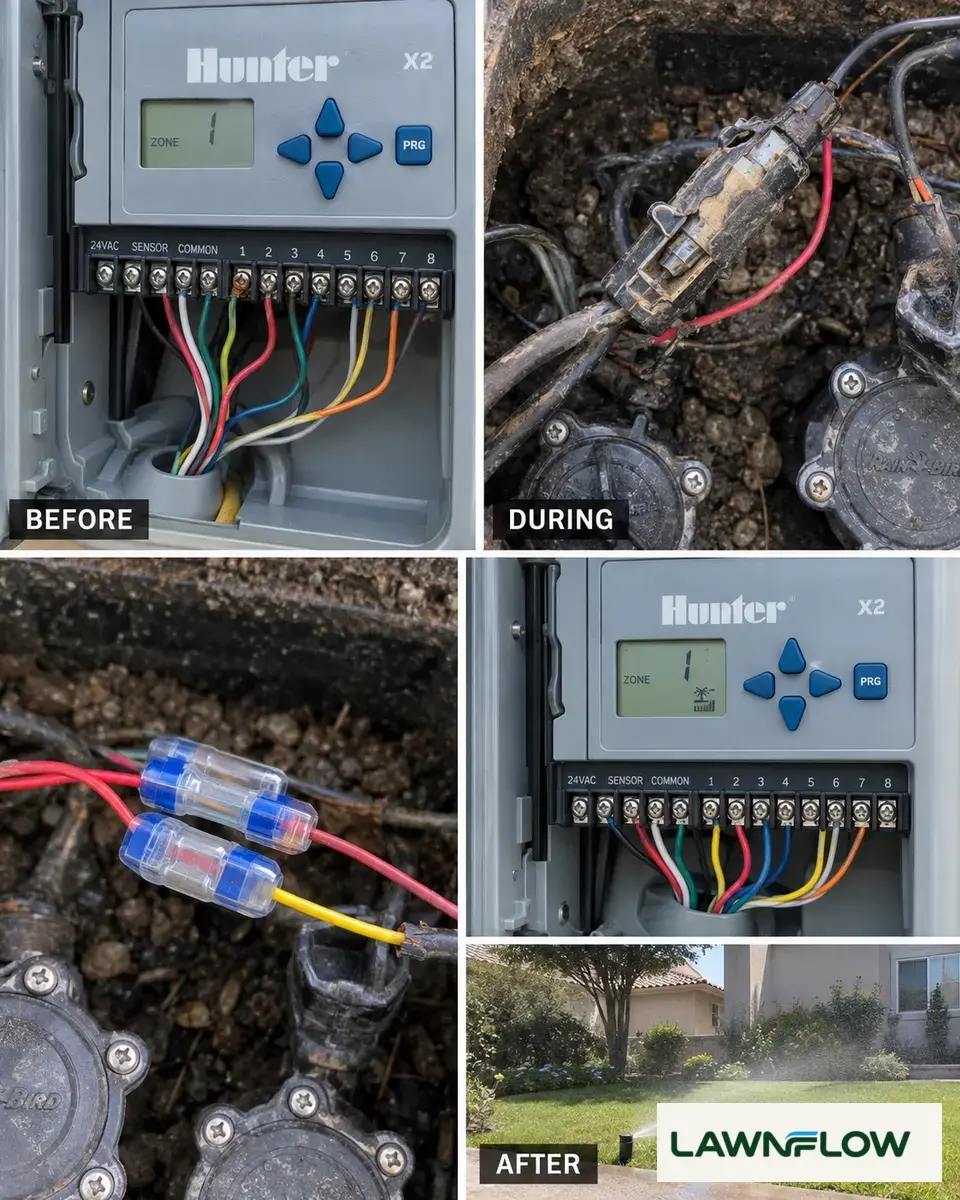 Irrigation controller wiring and repair