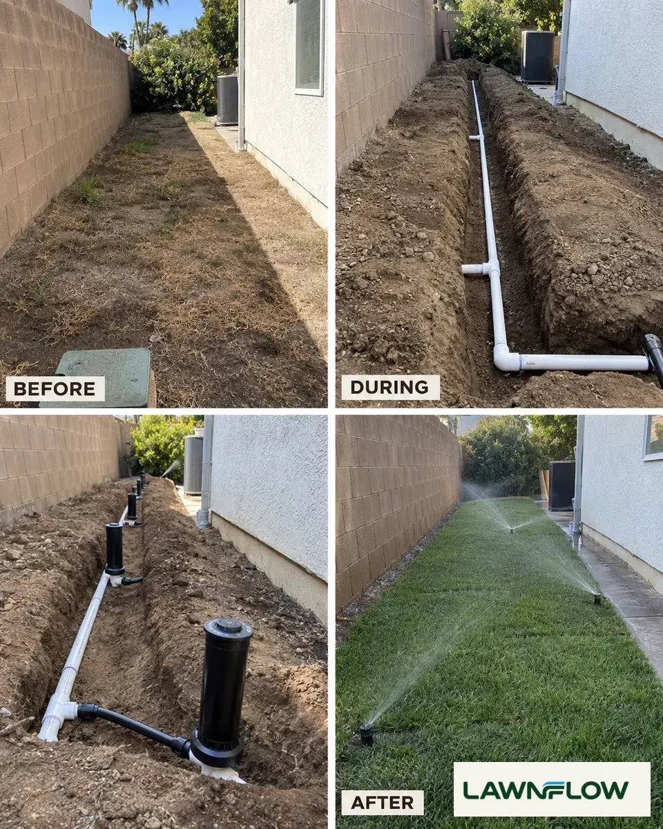 New watering point for a tree and planting area
